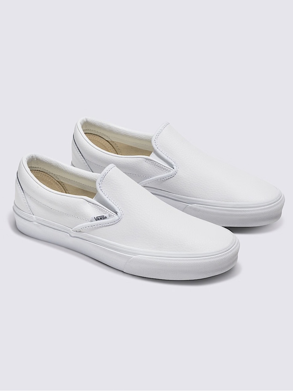 White Leather Slip-On Vans Men’s 9/Womens 10.5
